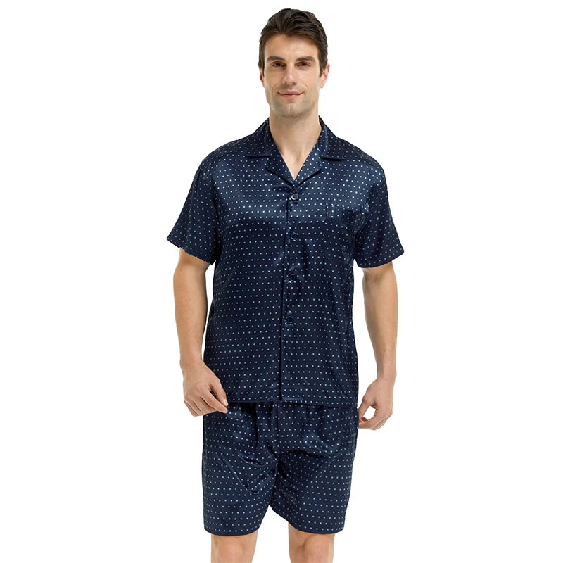Tony&Candice Satin Silk Pajamas Shorts for Men