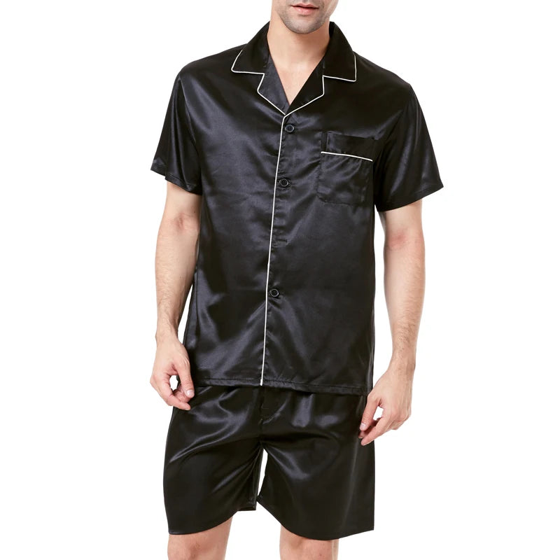 Tony&Candice Satin Silk Pajamas Shorts for Men