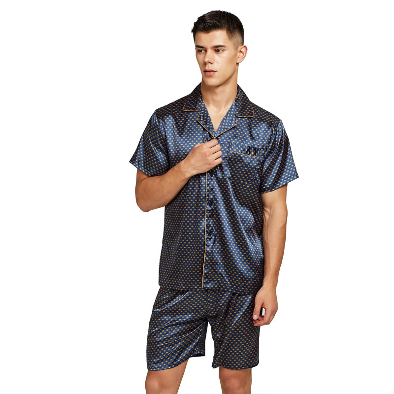 Tony&Candice Satin Silk Pajamas Shorts for Men