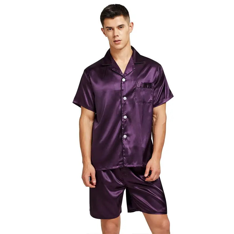 Tony&Candice Satin Silk Pajamas Shorts for Men
