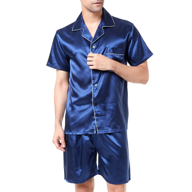 Tony&Candice Satin Silk Pajamas Shorts for Men