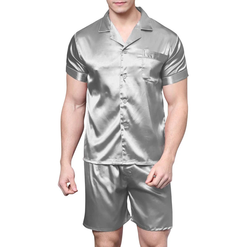 Tony&Candice Satin Silk Pajamas Shorts for Men