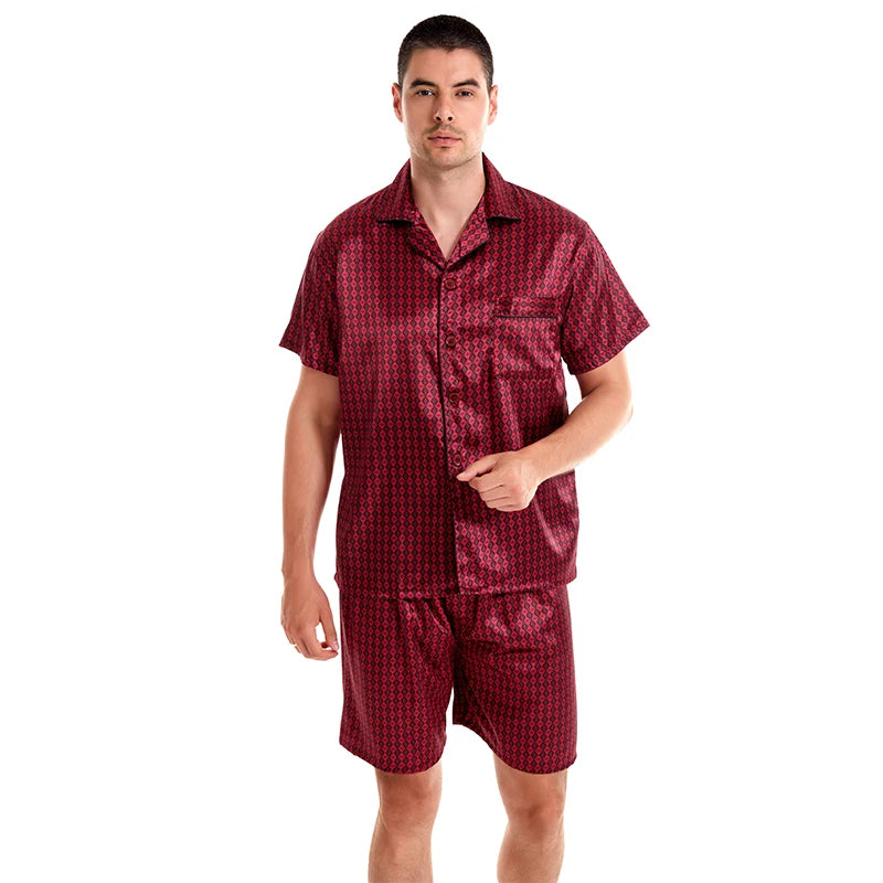 Tony&Candice Satin Silk Pajamas Shorts for Men