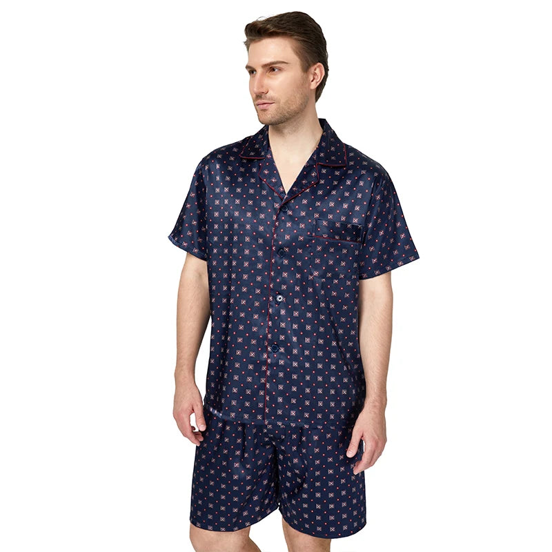 Tony&Candice Satin Silk Pajamas Shorts for Men