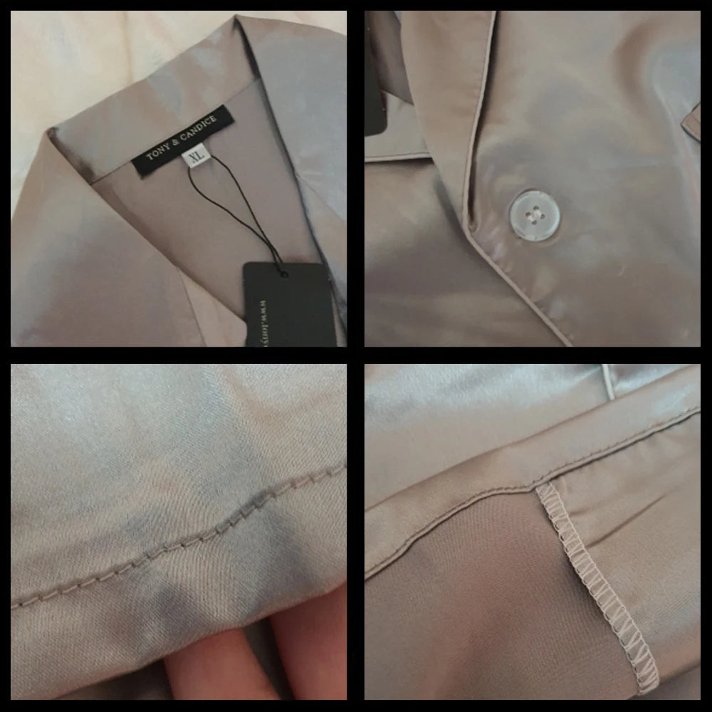 Tony&Candice Satin Silk Pajamas Shorts for Men