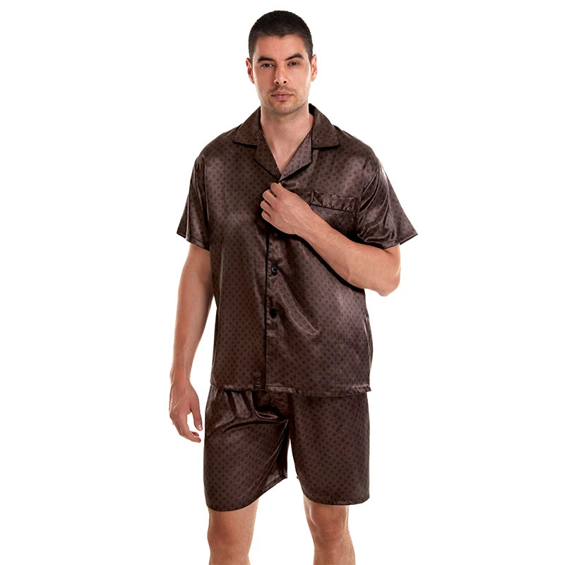 Tony&Candice Satin Silk Pajamas Shorts for Men