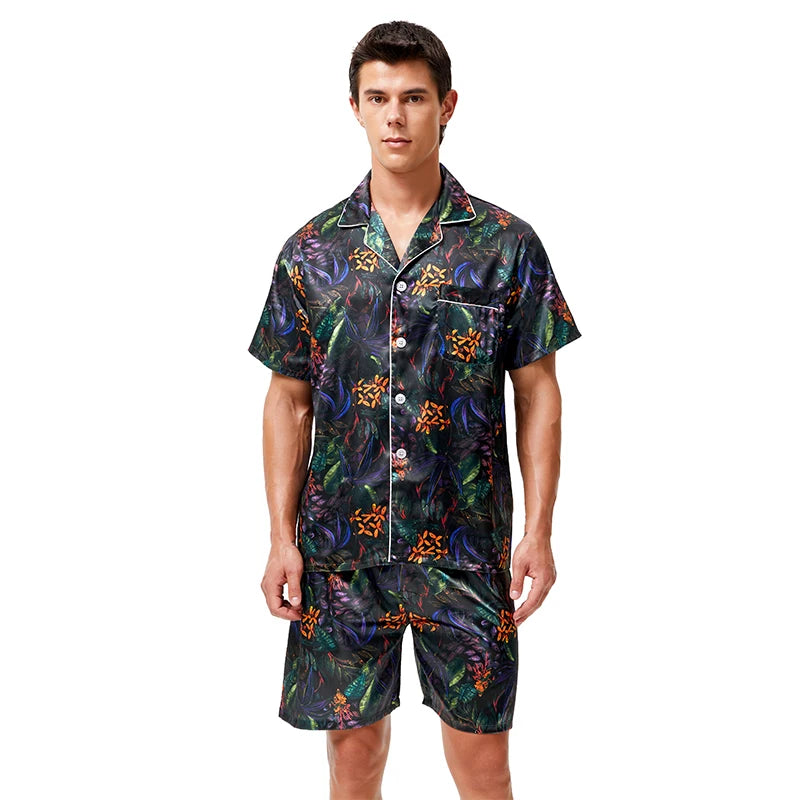 Tony&Candice Satin Silk Pajamas Shorts for Men
