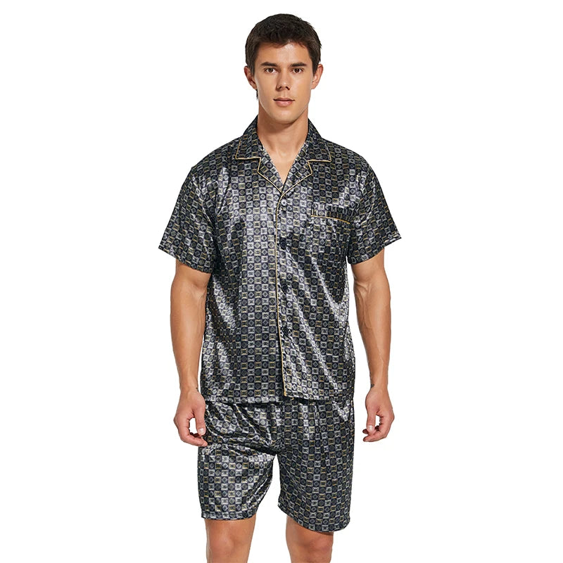 Tony&Candice Satin Silk Pajamas Shorts for Men