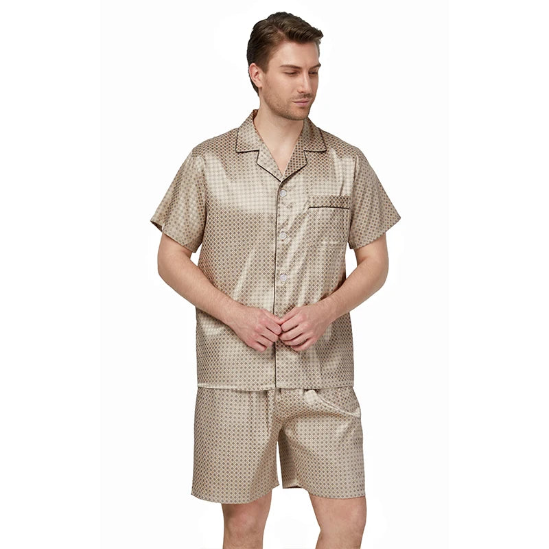 Tony&Candice Satin Silk Pajamas Shorts for Men