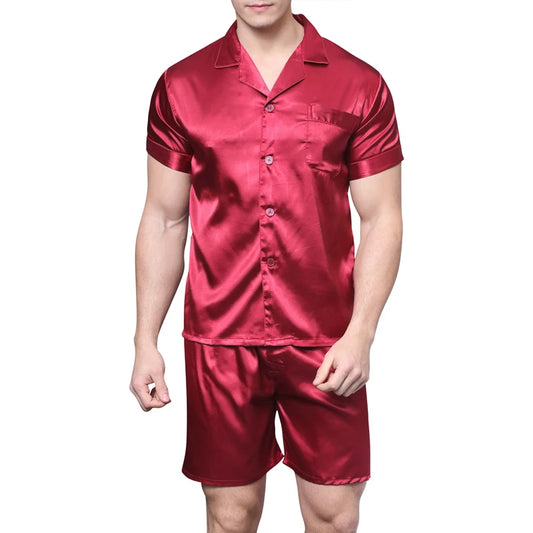 Tony&Candice Satin Silk Pajamas Shorts for Men