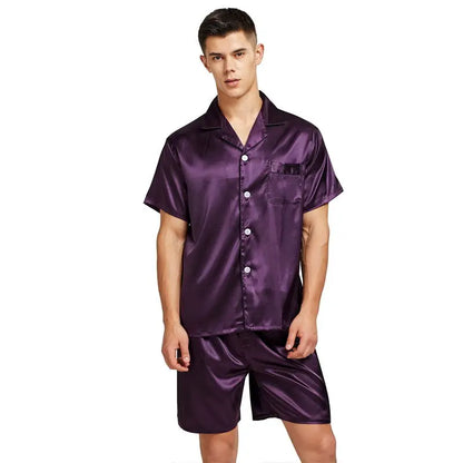 Tony&Candice Satin Silk Pajamas Shorts for Men